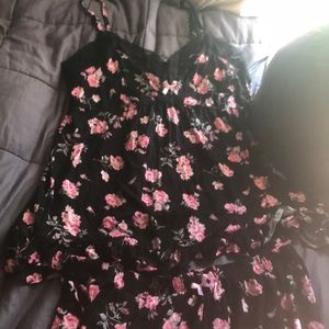 Floral Pajama Set Tank Top and Shorts